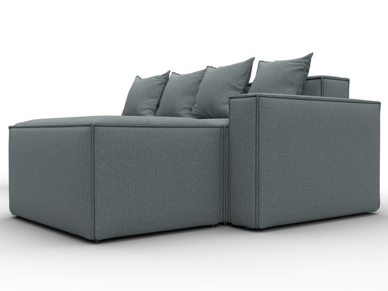 Диван угловой модульный Лига-063 угол правый, Рогожка, Амур 07 серый