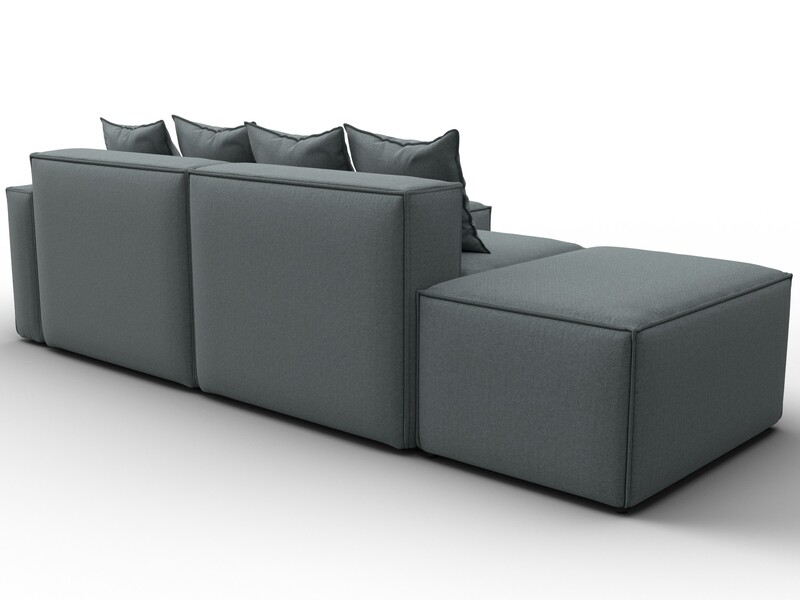 Диван угловой модульный Лига-063 угол правый, Рогожка, Амур 07 серый