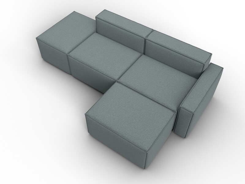 Диван угловой модульный Лига-063 угол правый, Рогожка, Амур 07 серый