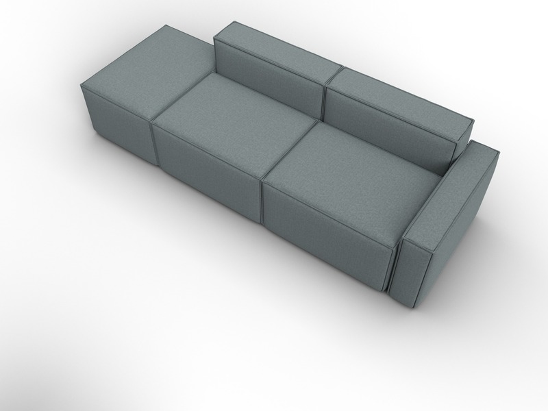 Диван угловой модульный Лига-063 угол правый, Рогожка, Амур 07 серый