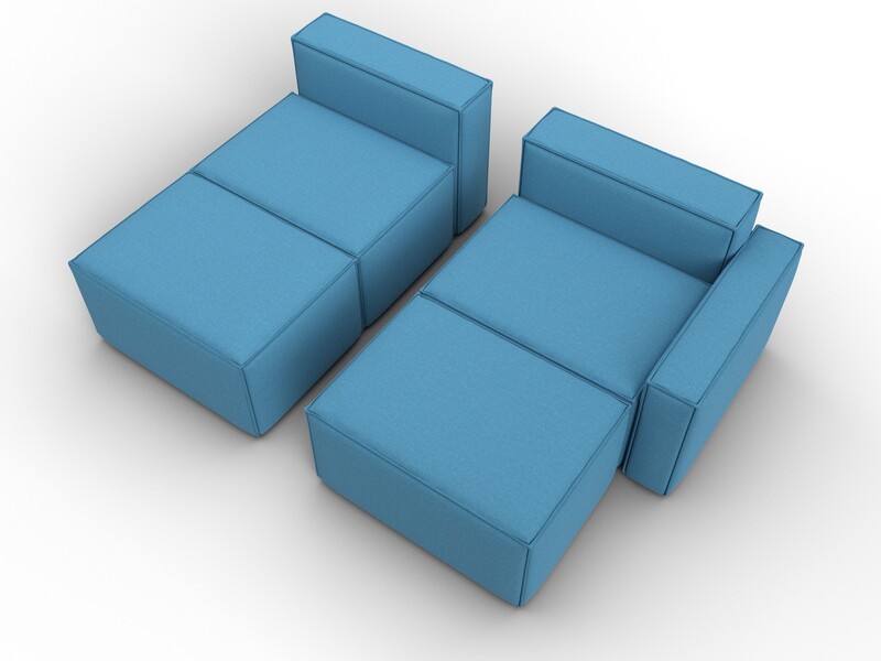 Диван угловой модульный Лига-063 угол правый, Рогожка, Амур 10 голубой