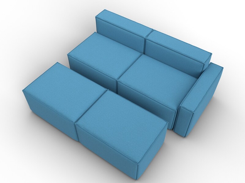 Диван угловой модульный Лига-063 угол правый, Рогожка, Амур 10 голубой