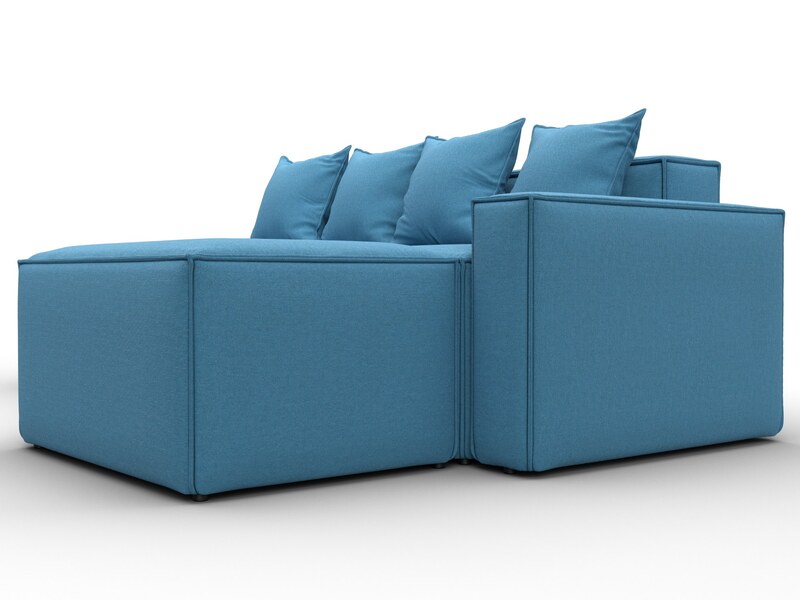 Диван угловой модульный Лига-063 угол правый, Рогожка, Амур 10 голубой