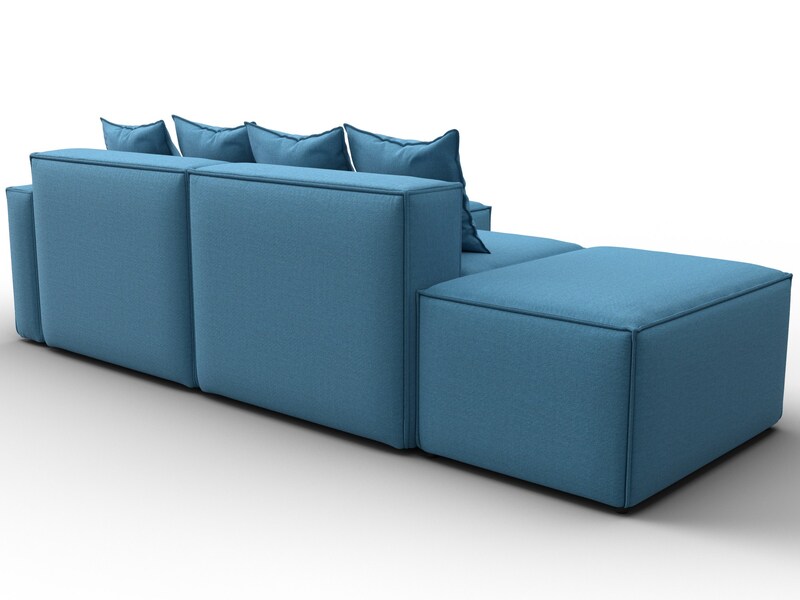 Диван угловой модульный Лига-063 угол правый, Рогожка, Амур 10 голубой