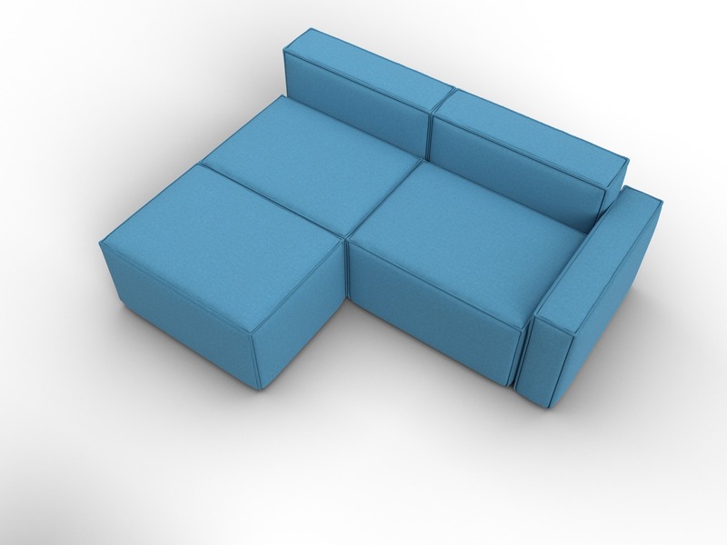 Диван угловой модульный Лига-063 угол правый, Рогожка, Амур 10 голубой