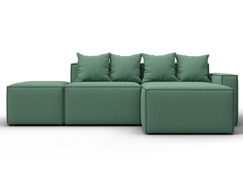 Диван угловой модульный Лига-063 угол правый, Рогожка, Амур 11 зеленый