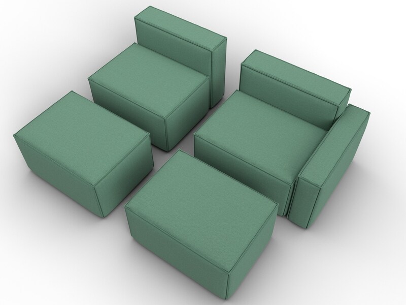 Диван угловой модульный Лига-063 угол правый, Рогожка, Амур 11 зеленый