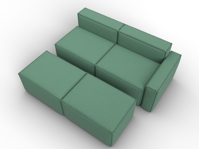 Диван угловой модульный Лига-063 угол правый, Рогожка, Амур 11 зеленый