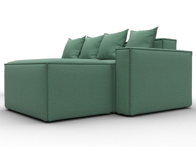 Диван угловой модульный Лига-063 угол правый, Рогожка, Амур 11 зеленый