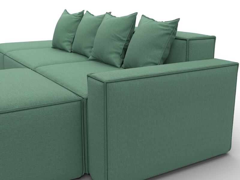 Диван угловой модульный Лига-063 угол правый, Рогожка, Амур 11 зеленый