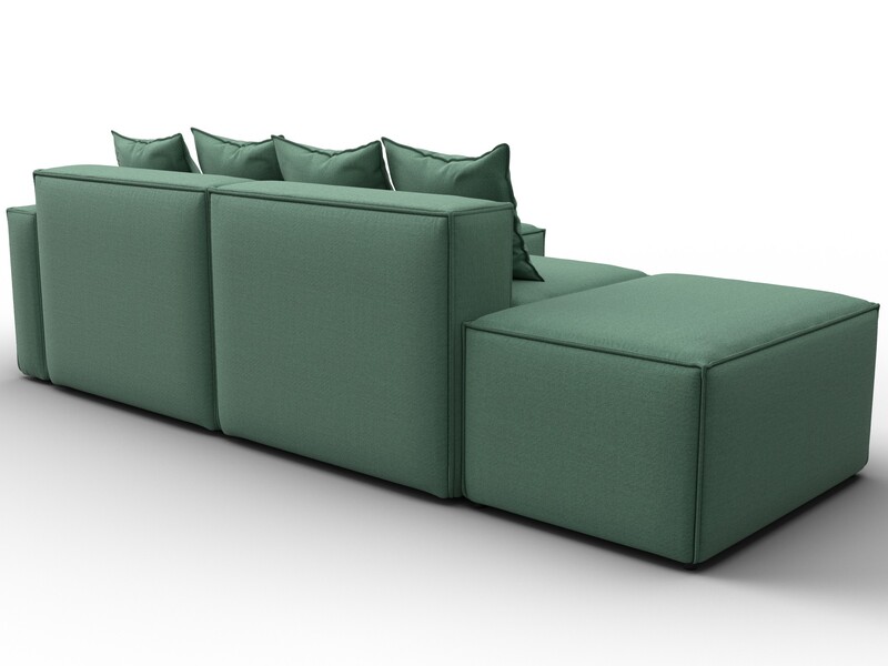 Диван угловой модульный Лига-063 угол правый, Рогожка, Амур 11 зеленый