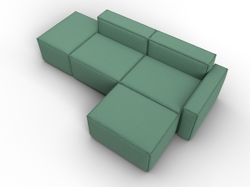 Диван угловой модульный Лига-063 угол правый, Рогожка, Амур 11 зеленый