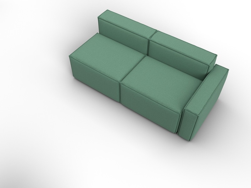 Диван угловой модульный Лига-063 угол правый, Рогожка, Амур 11 зеленый