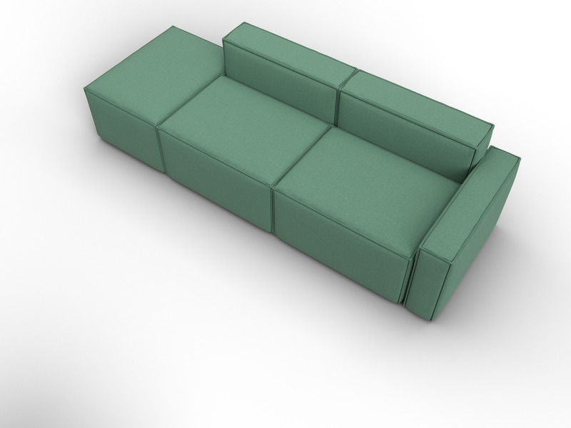 Диван угловой модульный Лига-063 угол правый, Рогожка, Амур 11 зеленый