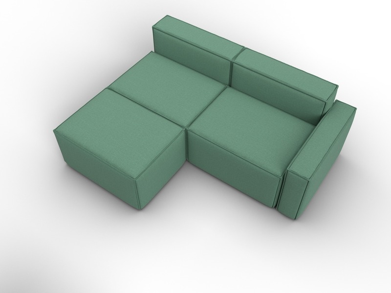 Диван угловой модульный Лига-063 угол правый, Рогожка, Амур 11 зеленый