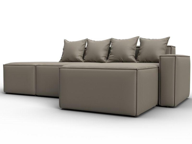 Диван угловой модульный Лига-063 угол правый, Экокожа, GRIFON 04 бежевый