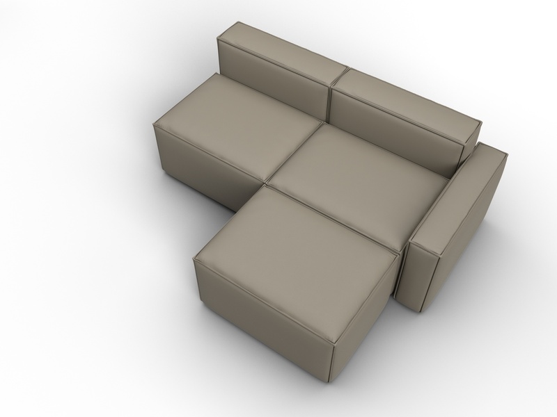 Диван угловой модульный Лига-063 угол правый, Экокожа, GRIFON 04 бежевый