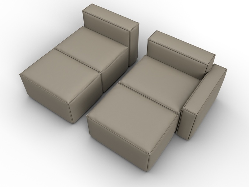 Диван угловой модульный Лига-063 угол правый, Экокожа, GRIFON 04 бежевый