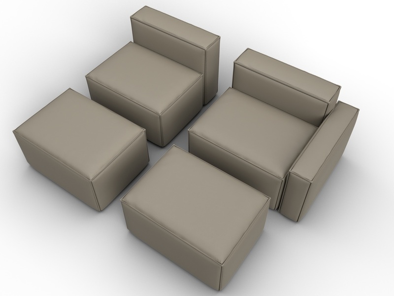 Диван угловой модульный Лига-063 угол правый, Экокожа, GRIFON 04 бежевый