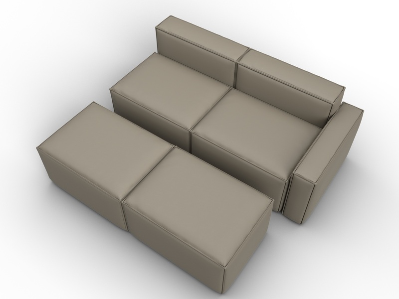 Диван угловой модульный Лига-063 угол правый, Экокожа, GRIFON 04 бежевый