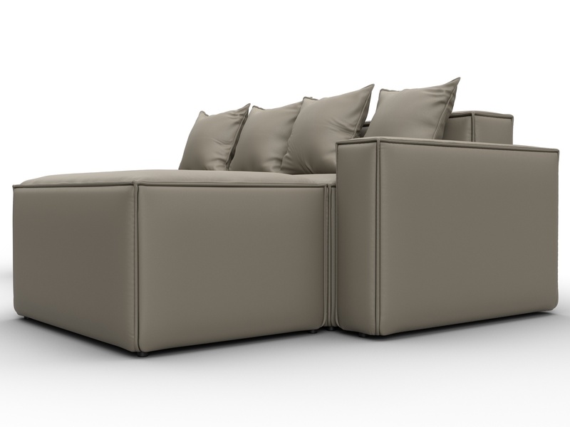 Диван угловой модульный Лига-063 угол правый, Экокожа, GRIFON 04 бежевый