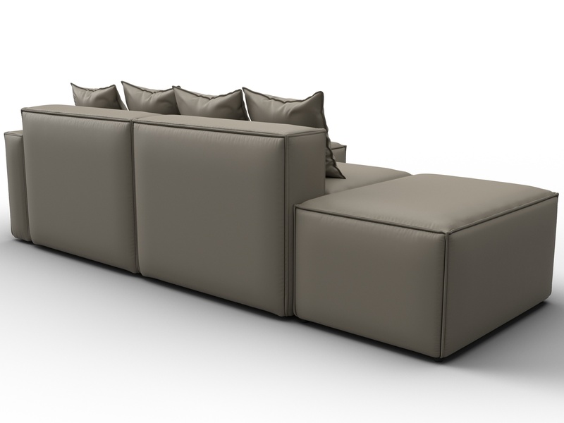 Диван угловой модульный Лига-063 угол правый, Экокожа, GRIFON 04 бежевый