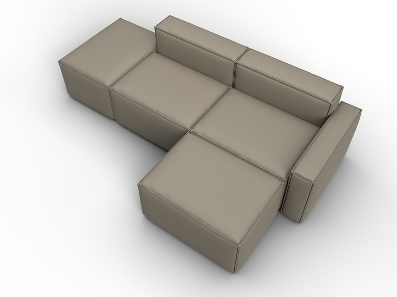 Диван угловой модульный Лига-063 угол правый, Экокожа, GRIFON 04 бежевый