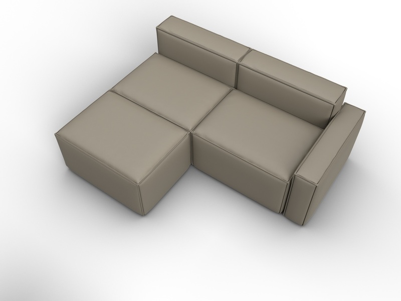 Диван угловой модульный Лига-063 угол правый, Экокожа, GRIFON 04 бежевый