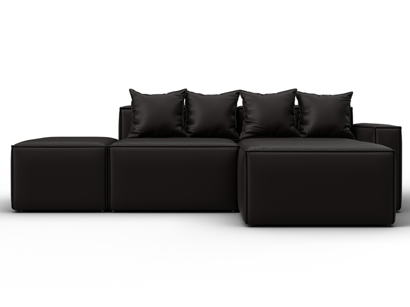 Диван угловой модульный Лига-063 угол правый, Экокожа, GRIFON 12 коричневый