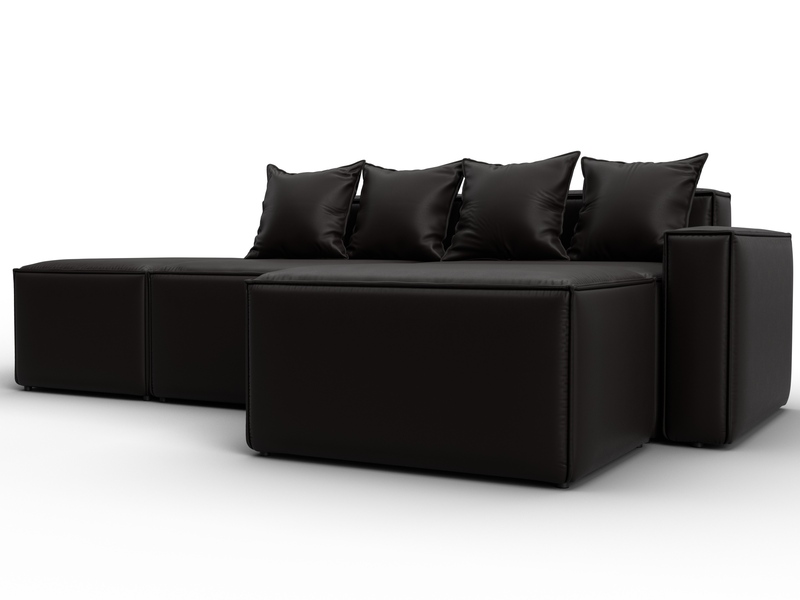 Диван угловой модульный Лига-063 угол правый, Экокожа, GRIFON 12 коричневый