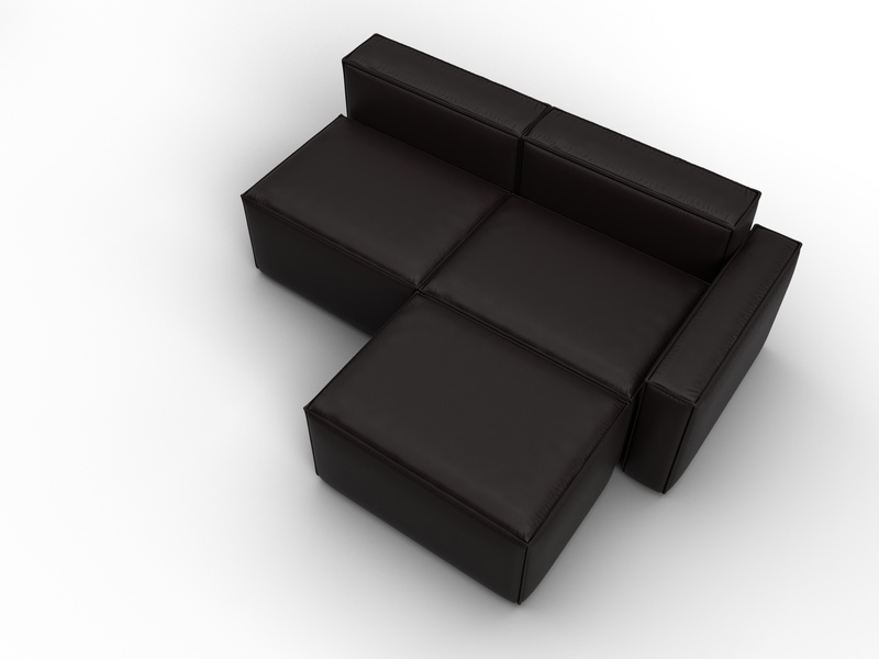 Диван угловой модульный Лига-063 угол правый, Экокожа, GRIFON 12 коричневый