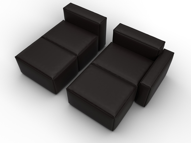 Диван угловой модульный Лига-063 угол правый, Экокожа, GRIFON 12 коричневый