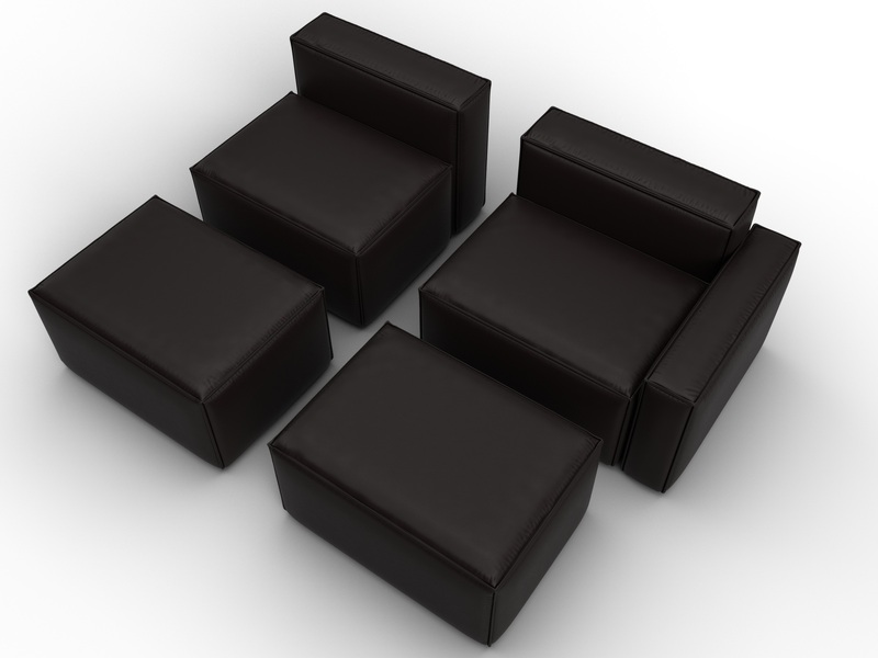 Диван угловой модульный Лига-063 угол правый, Экокожа, GRIFON 12 коричневый