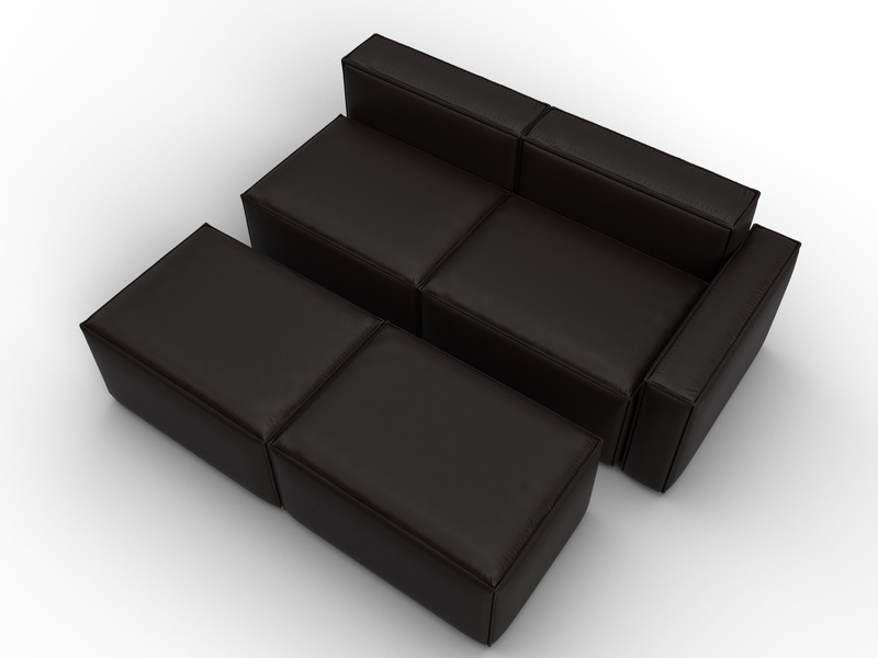 Диван угловой модульный Лига-063 угол правый, Экокожа, GRIFON 12 коричневый