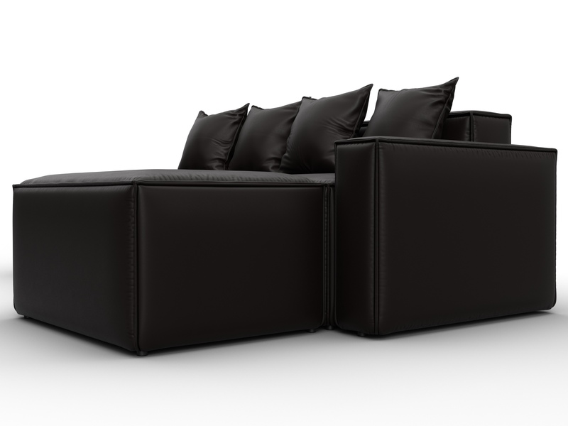 Диван угловой модульный Лига-063 угол правый, Экокожа, GRIFON 12 коричневый