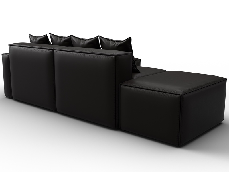 Диван угловой модульный Лига-063 угол правый, Экокожа, GRIFON 12 коричневый