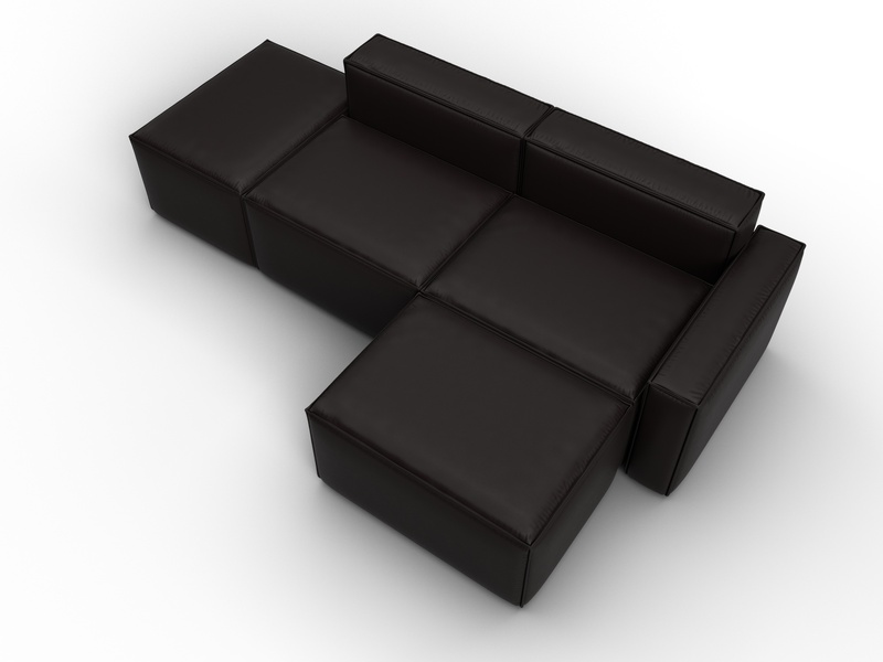 Диван угловой модульный Лига-063 угол правый, Экокожа, GRIFON 12 коричневый