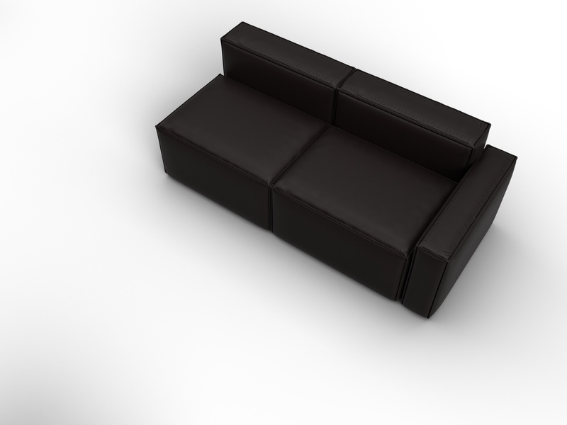 Диван угловой модульный Лига-063 угол правый, Экокожа, GRIFON 12 коричневый