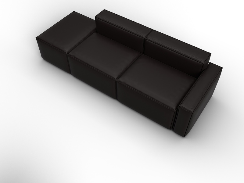 Диван угловой модульный Лига-063 угол правый, Экокожа, GRIFON 12 коричневый