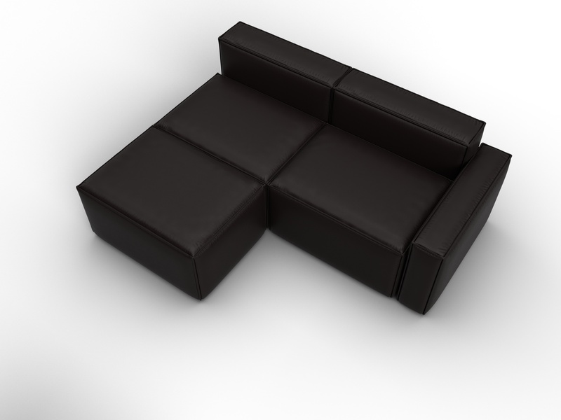 Диван угловой модульный Лига-063 угол правый, Экокожа, GRIFON 12 коричневый