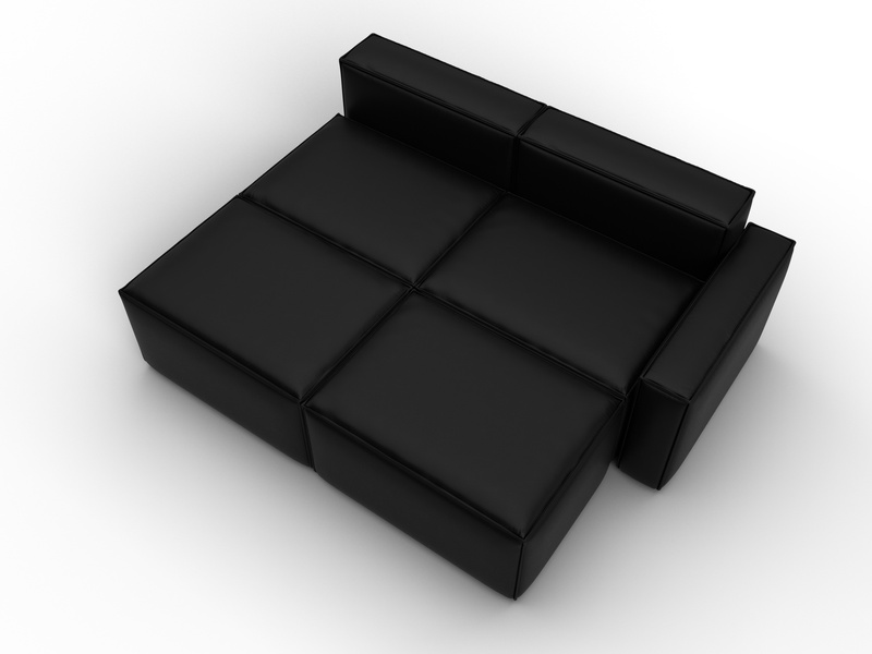 Диван угловой модульный Лига-063 угол правый, Экокожа, GRIFON 18 черный