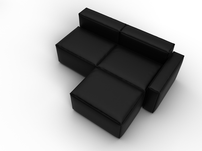 Диван угловой модульный Лига-063 угол правый, Экокожа, GRIFON 18 черный