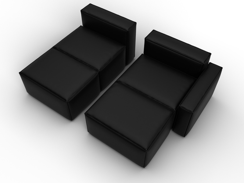 Диван угловой модульный Лига-063 угол правый, Экокожа, GRIFON 18 черный