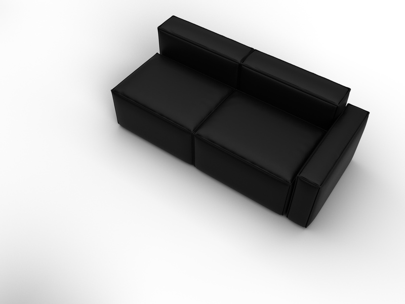 Диван угловой модульный Лига-063 угол правый, Экокожа, GRIFON 18 черный