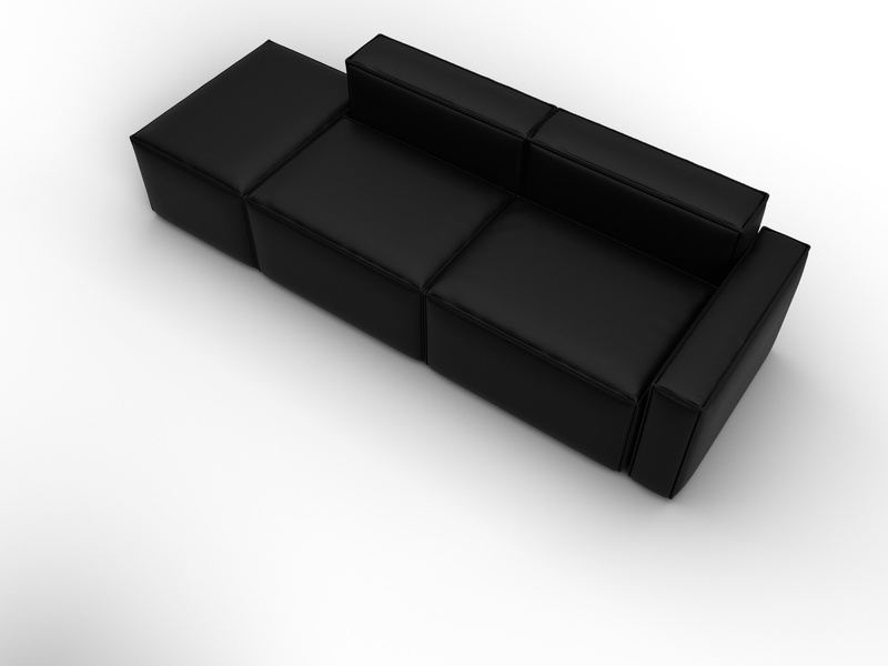 Диван угловой модульный Лига-063 угол правый, Экокожа, GRIFON 18 черный