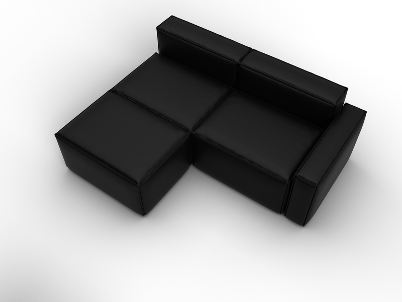 Диван угловой модульный Лига-063 угол правый, Экокожа, GRIFON 18 черный