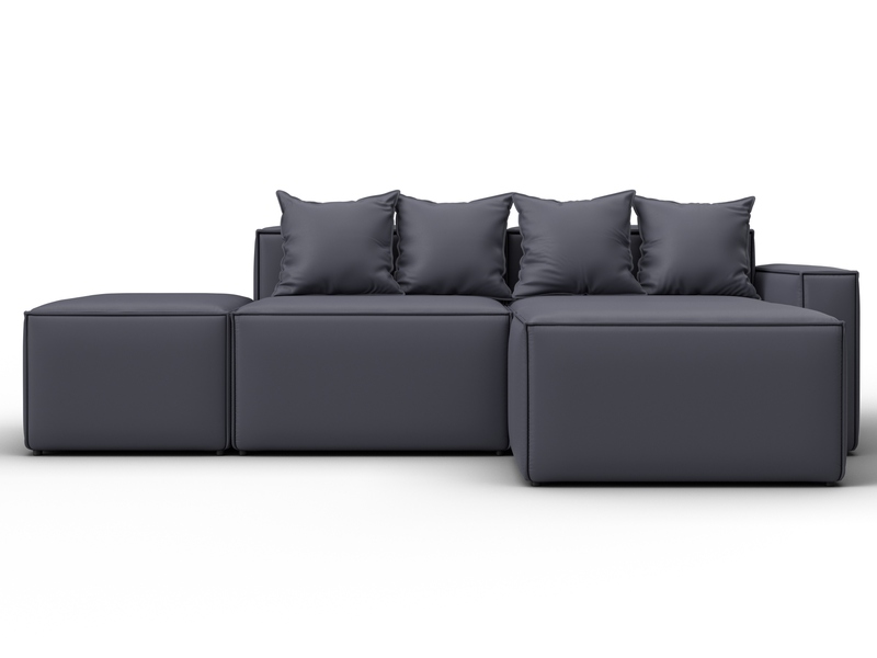 Диван угловой модульный Лига-063 угол правый, Экокожа, GRIFON 15 серый