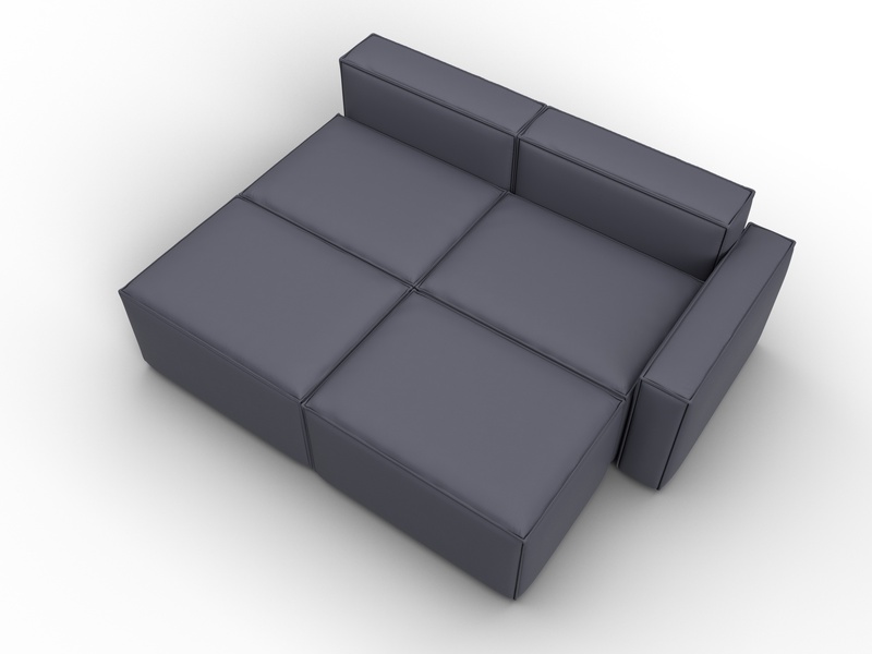 Диван угловой модульный Лига-063 угол правый, Экокожа, GRIFON 15 серый