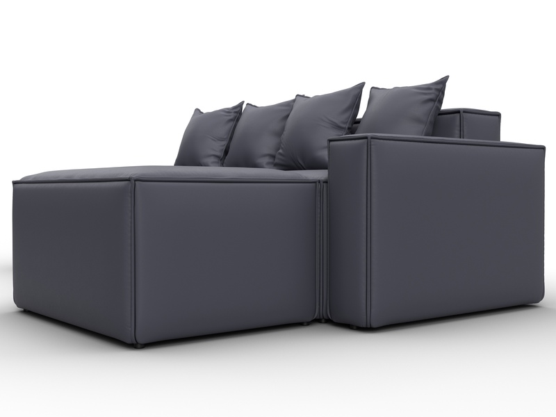 Диван угловой модульный Лига-063 угол правый, Экокожа, GRIFON 15 серый