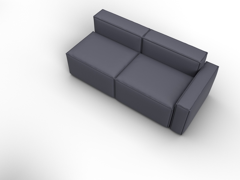 Диван угловой модульный Лига-063 угол правый, Экокожа, GRIFON 15 серый